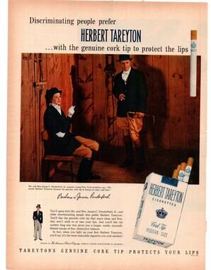 Herbert Tareyton Cigarettes Advertisement 1950s Vintage Tobacciana Full Color
